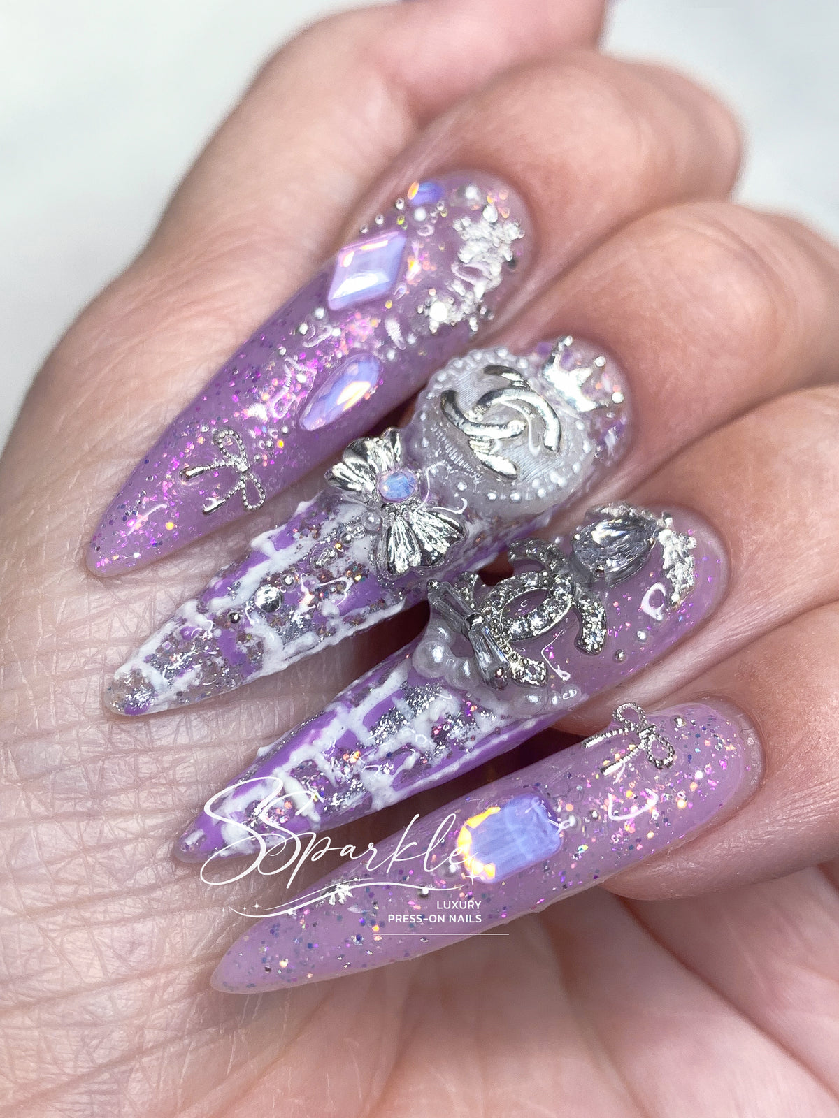 Luxury Tweed Press-on Nails