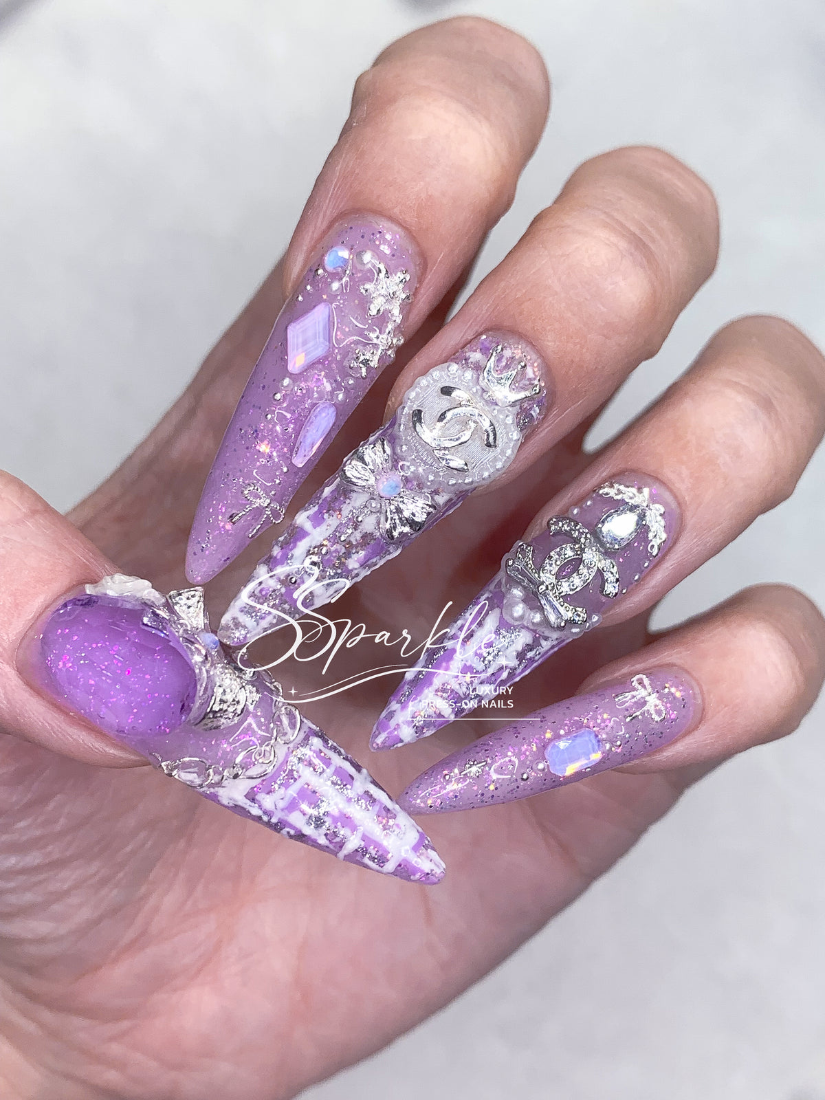 Luxury Tweed Press-on Nails