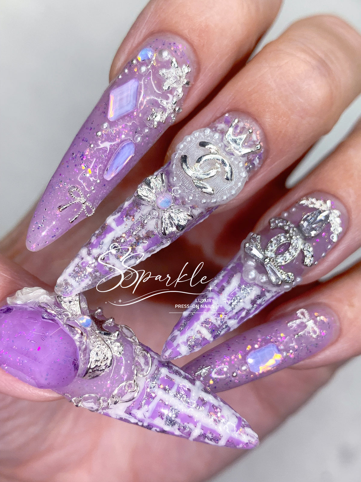 Luxury Tweed Press-on Nails
