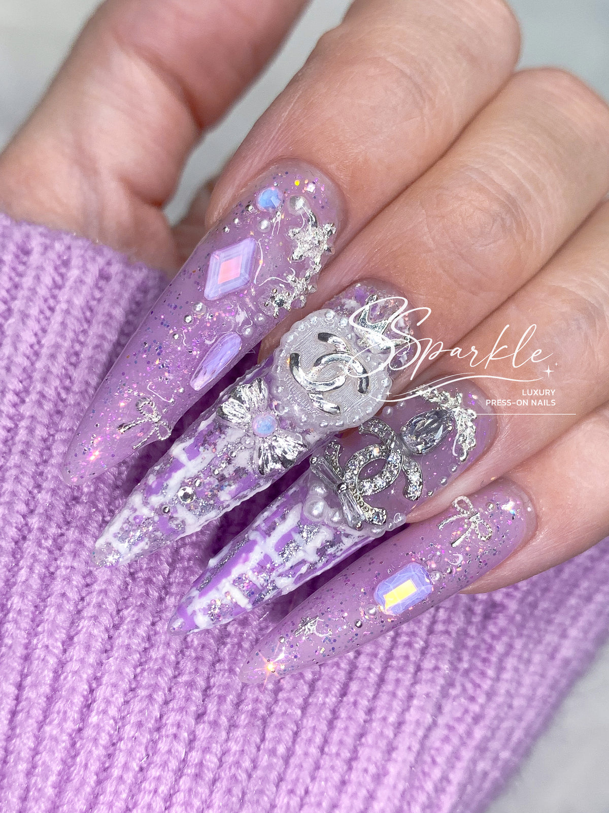 Luxury Tweed Press-on Nails