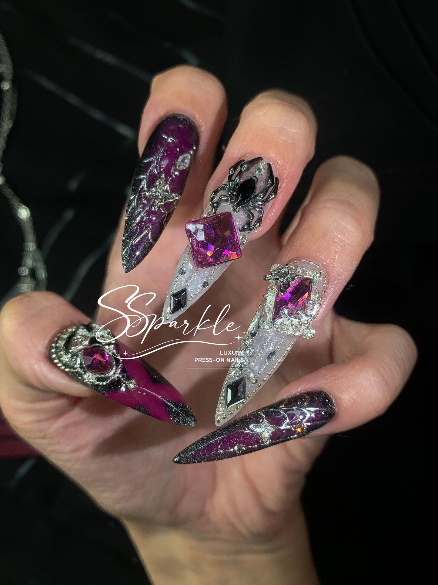 Lethal Sting | Kafka Honkai: Star Rail Inspired Nails