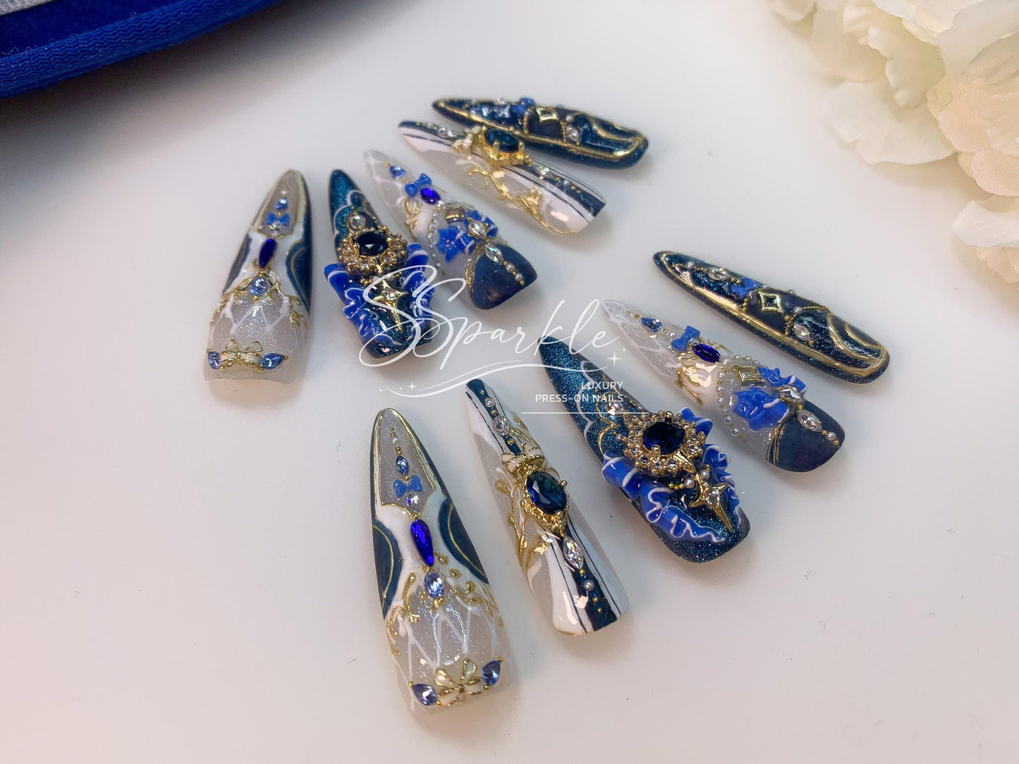 Chanson of Many Waters | Furina Genshin Impact Inspired Press-on Nails