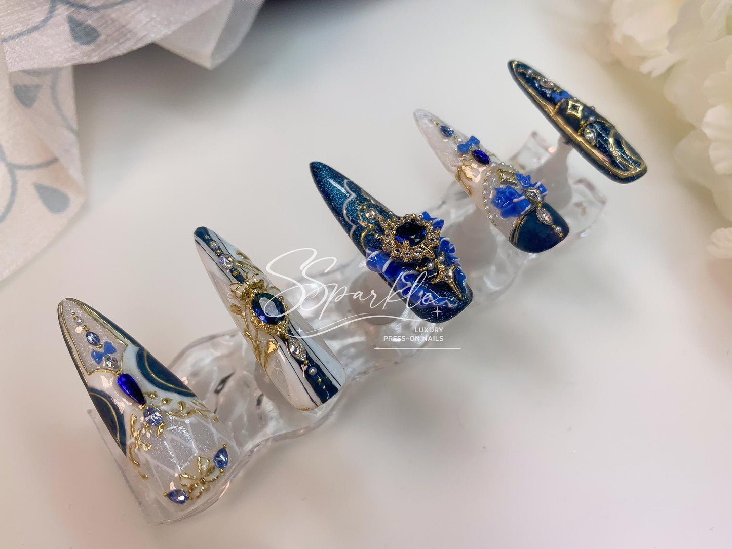 Chanson of Many Waters | Furina Genshin Impact Inspired Press-on Nails