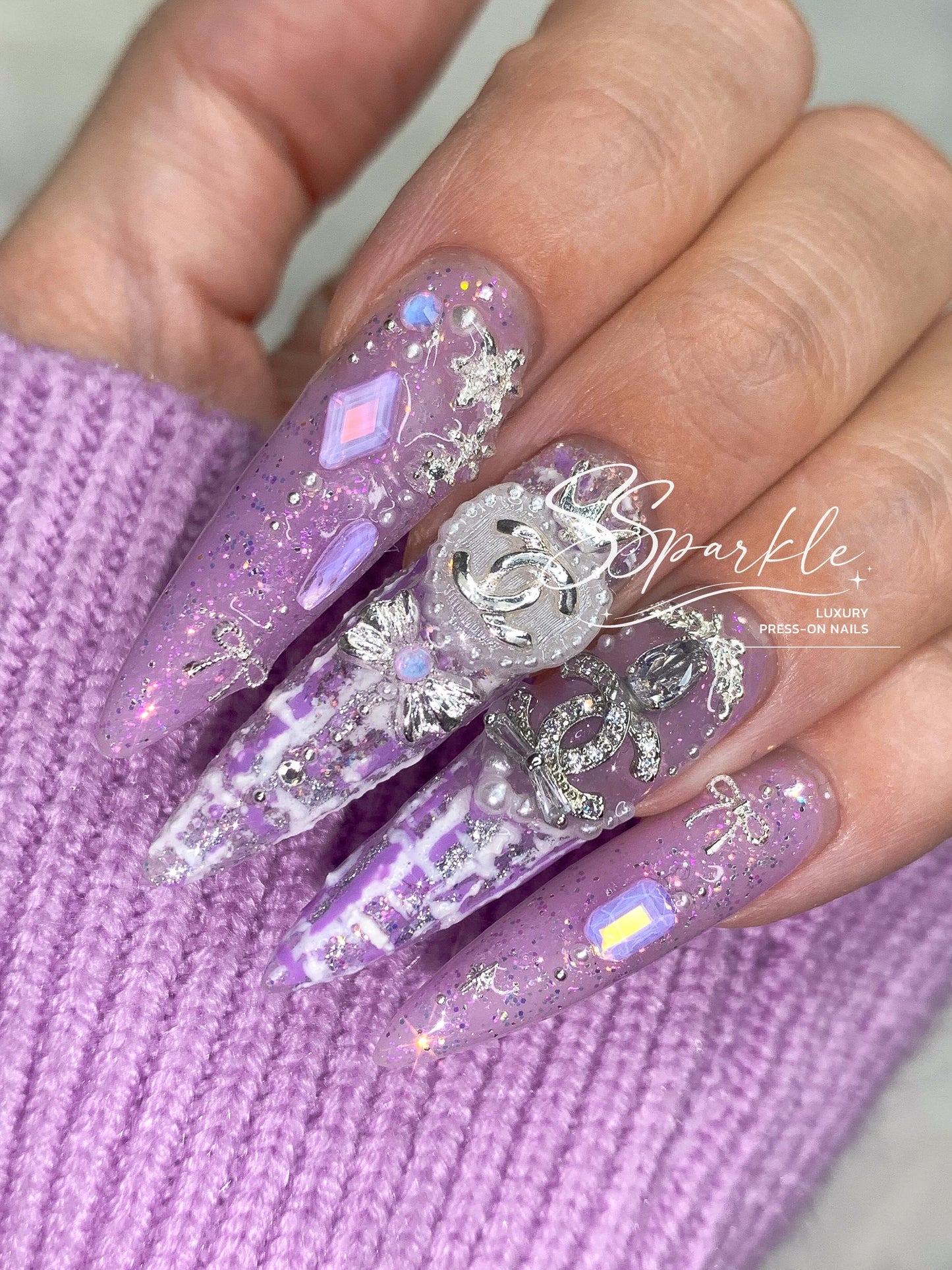 Luxury Tweed Press-on Nails