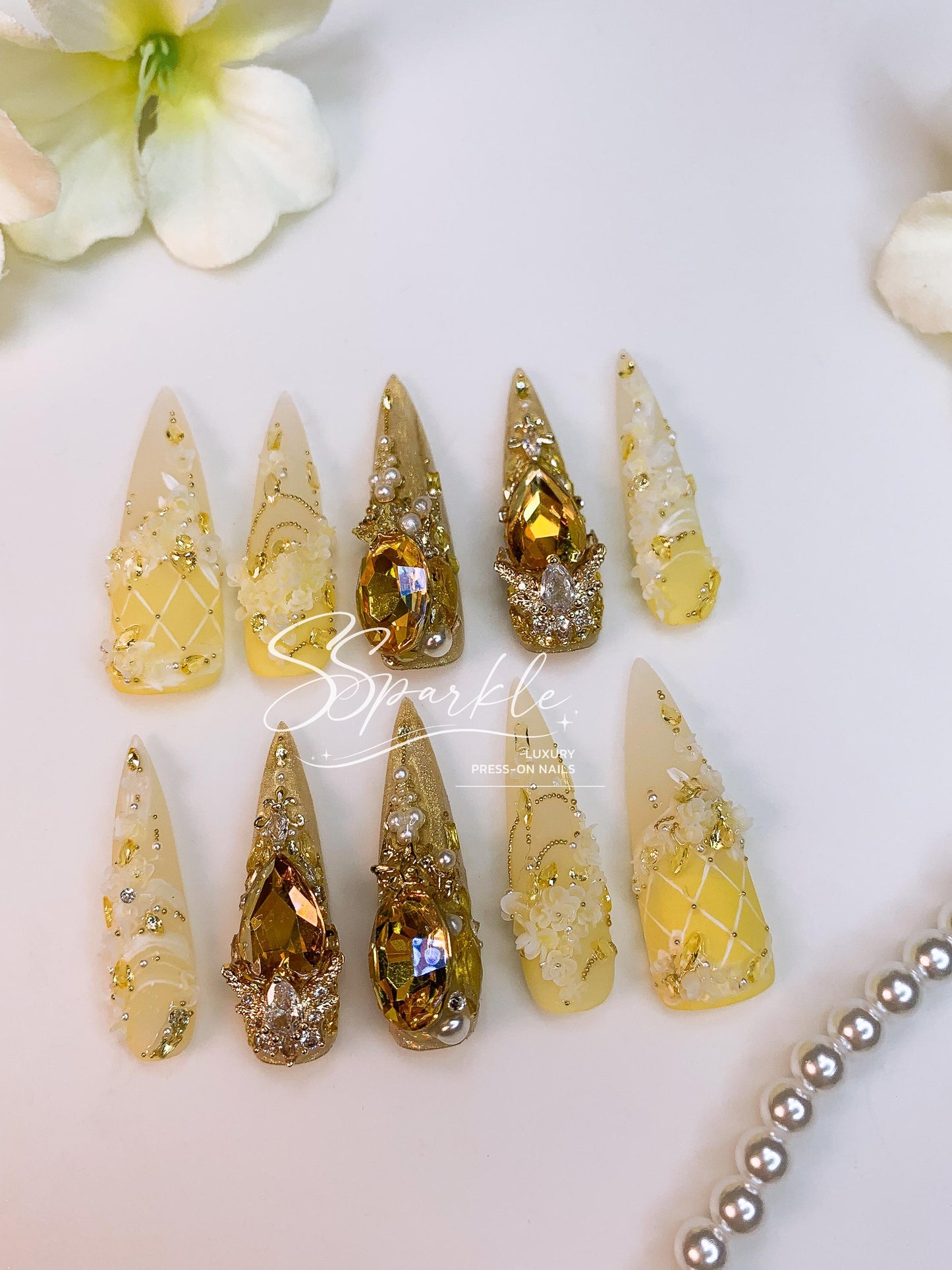 Time Woven Into Gold | Aglaea Honkai:Star Rail Inspired Nail Art