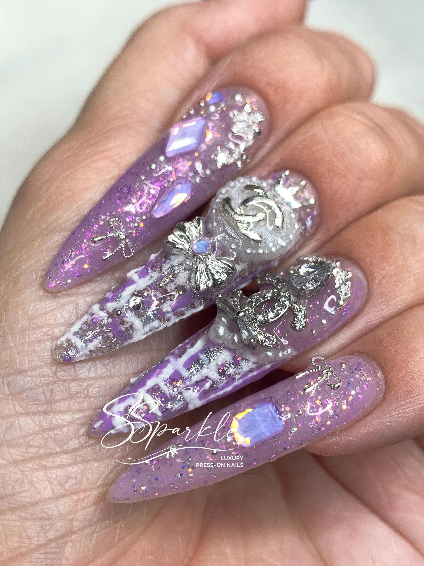 Luxury Tweed Press-on Nails