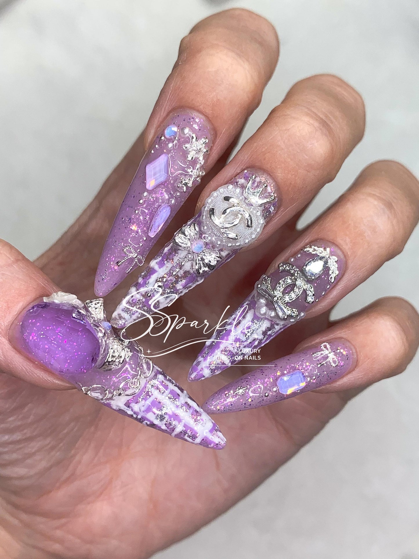 Luxury Tweed Press-on Nails