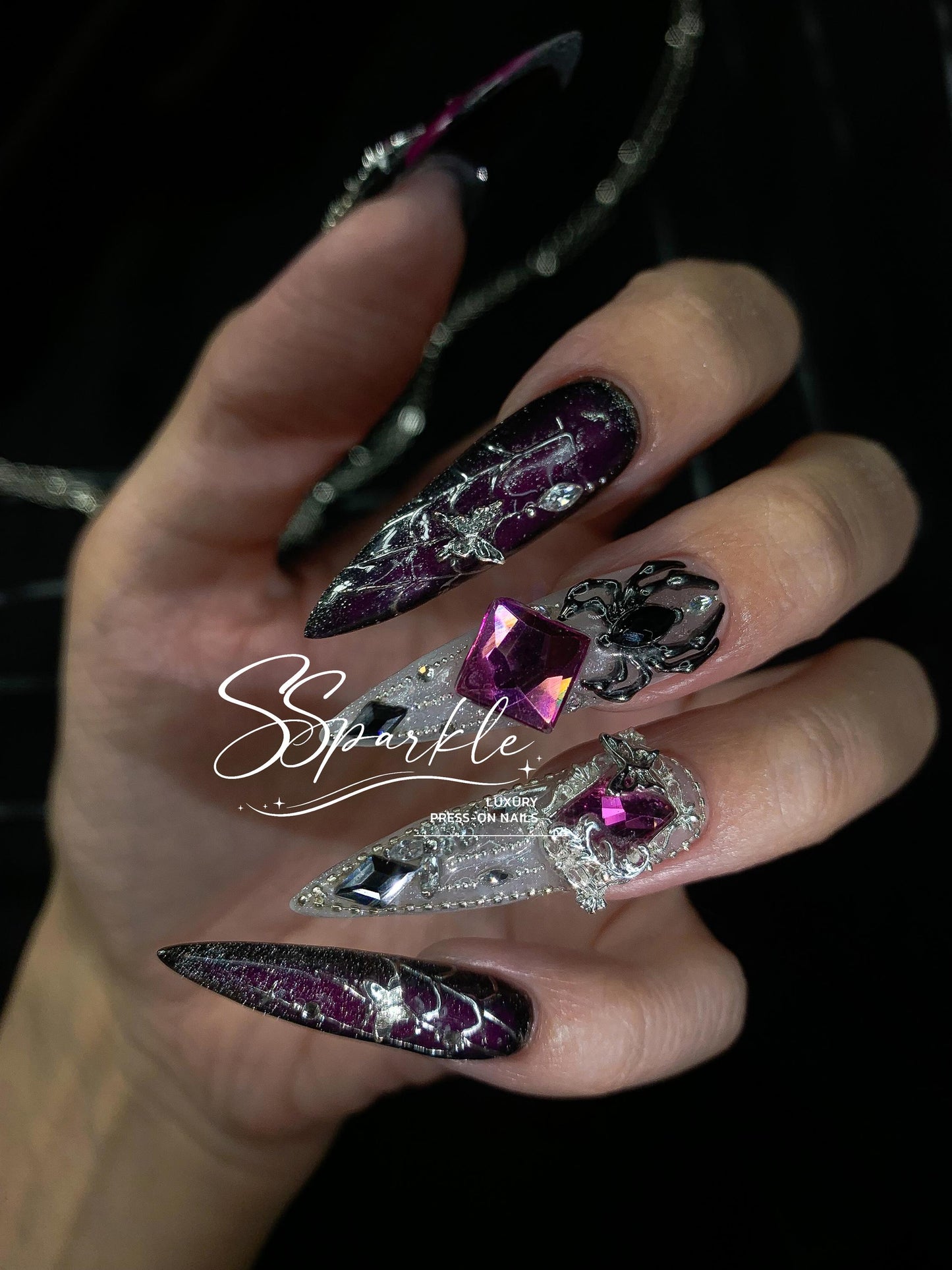Lethal Sting | Kafka Honkai: Star Rail Inspired Nails