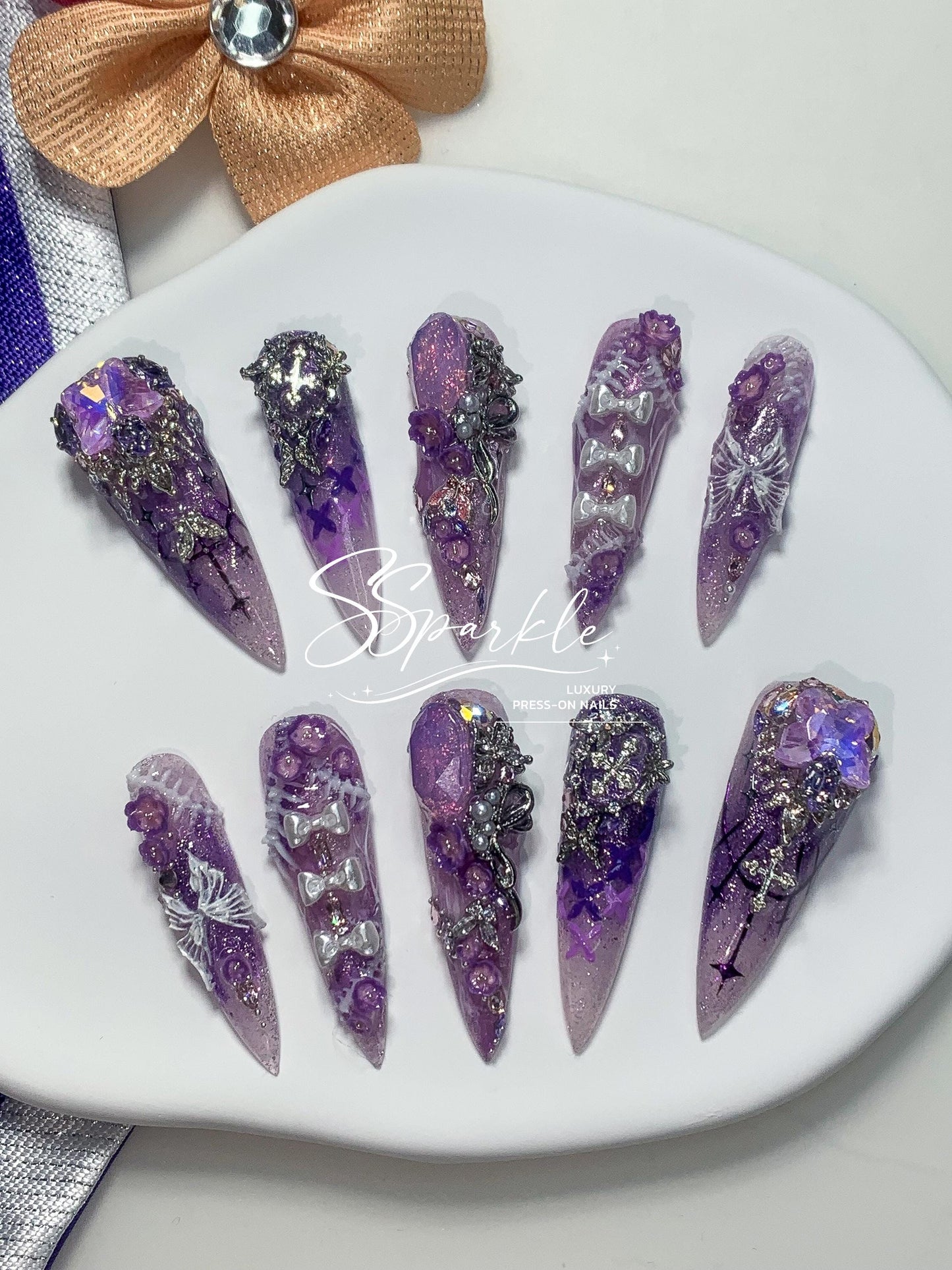 Eternal Eulogy | Castorice Honkai: Star Rail Inspired Press-on Nails