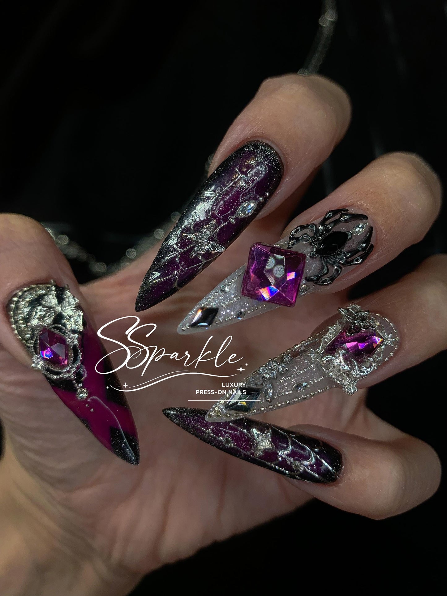 Lethal Sting | Kafka Honkai: Star Rail Inspired Nails