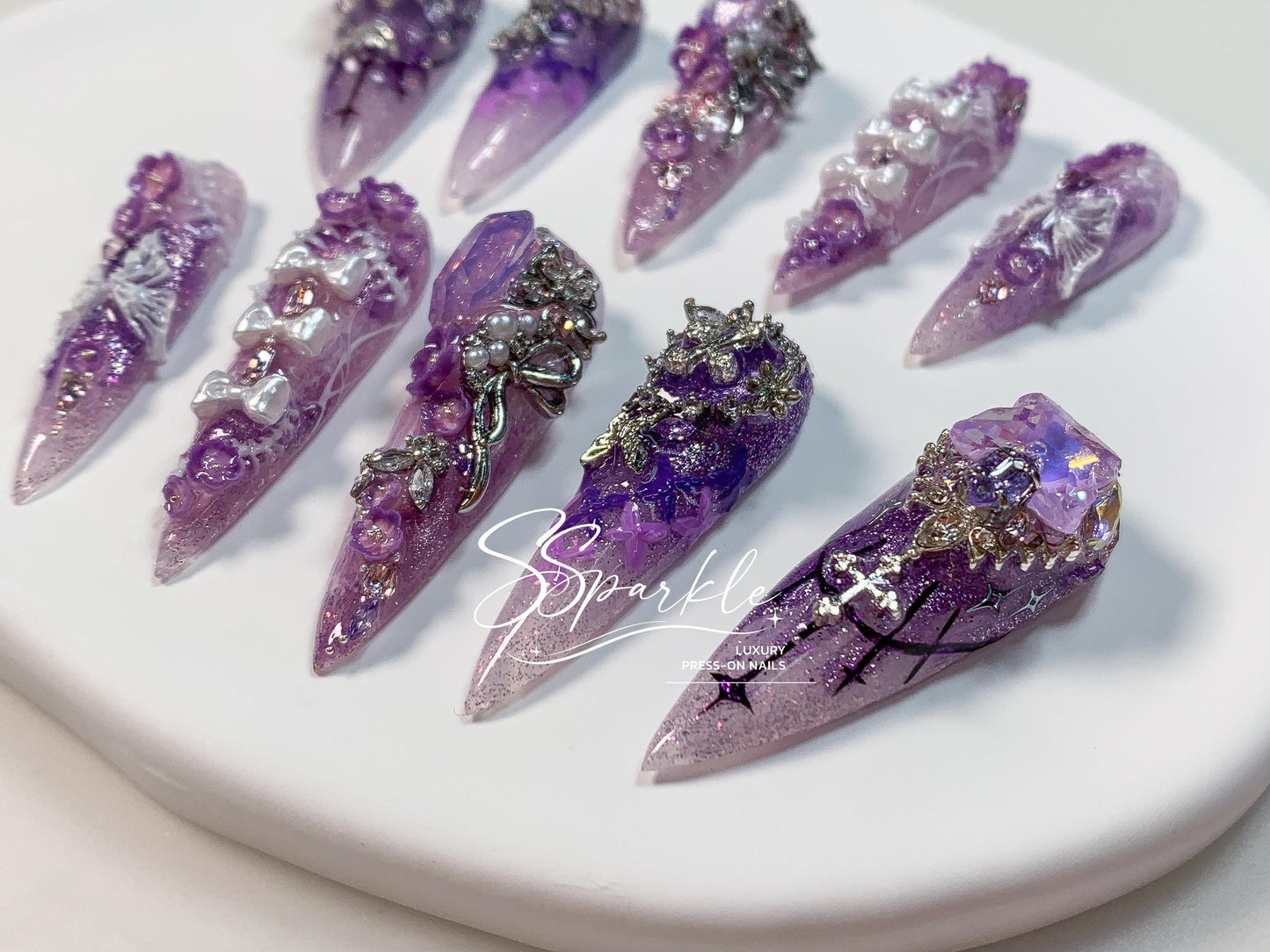 Eternal Eulogy | Castorice Honkai: Star Rail Inspired Press-on Nails