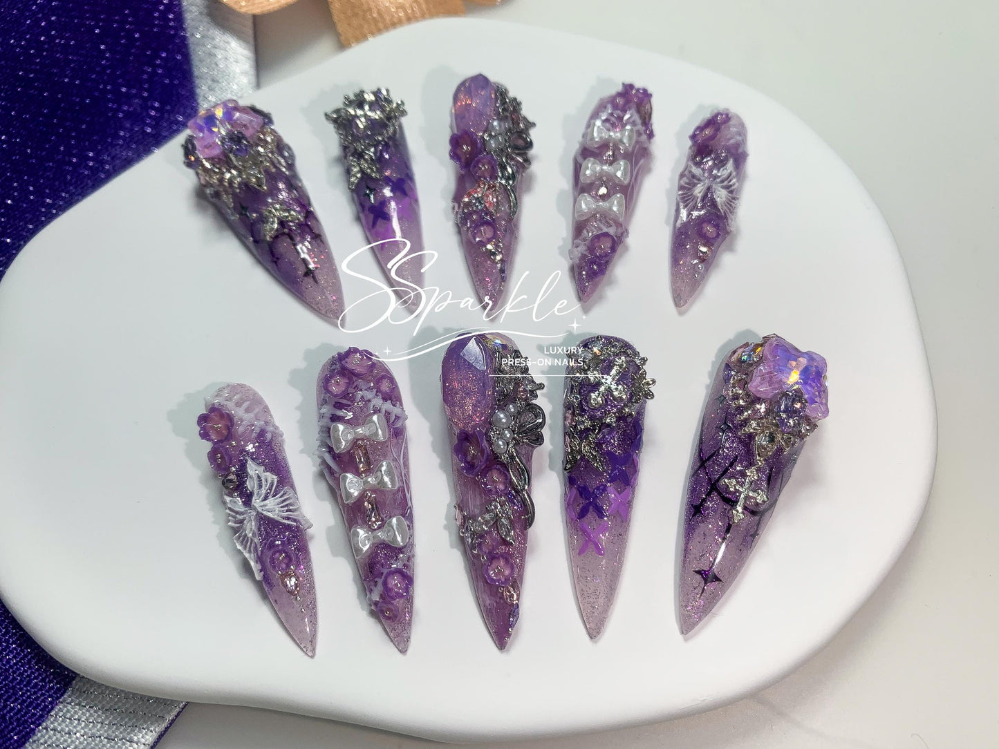 Eternal Eulogy | Castorice Honkai: Star Rail Inspired Press-on Nails