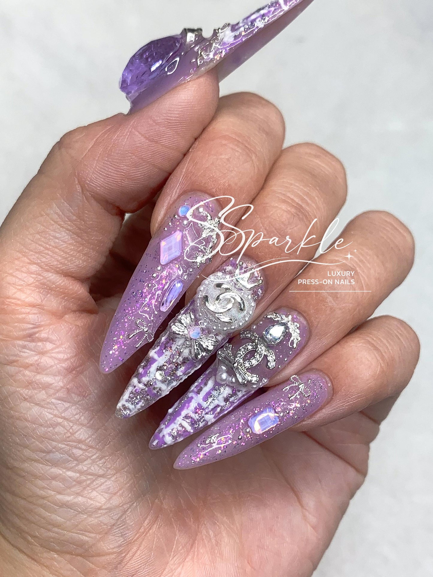 Luxury Tweed Press-on Nails